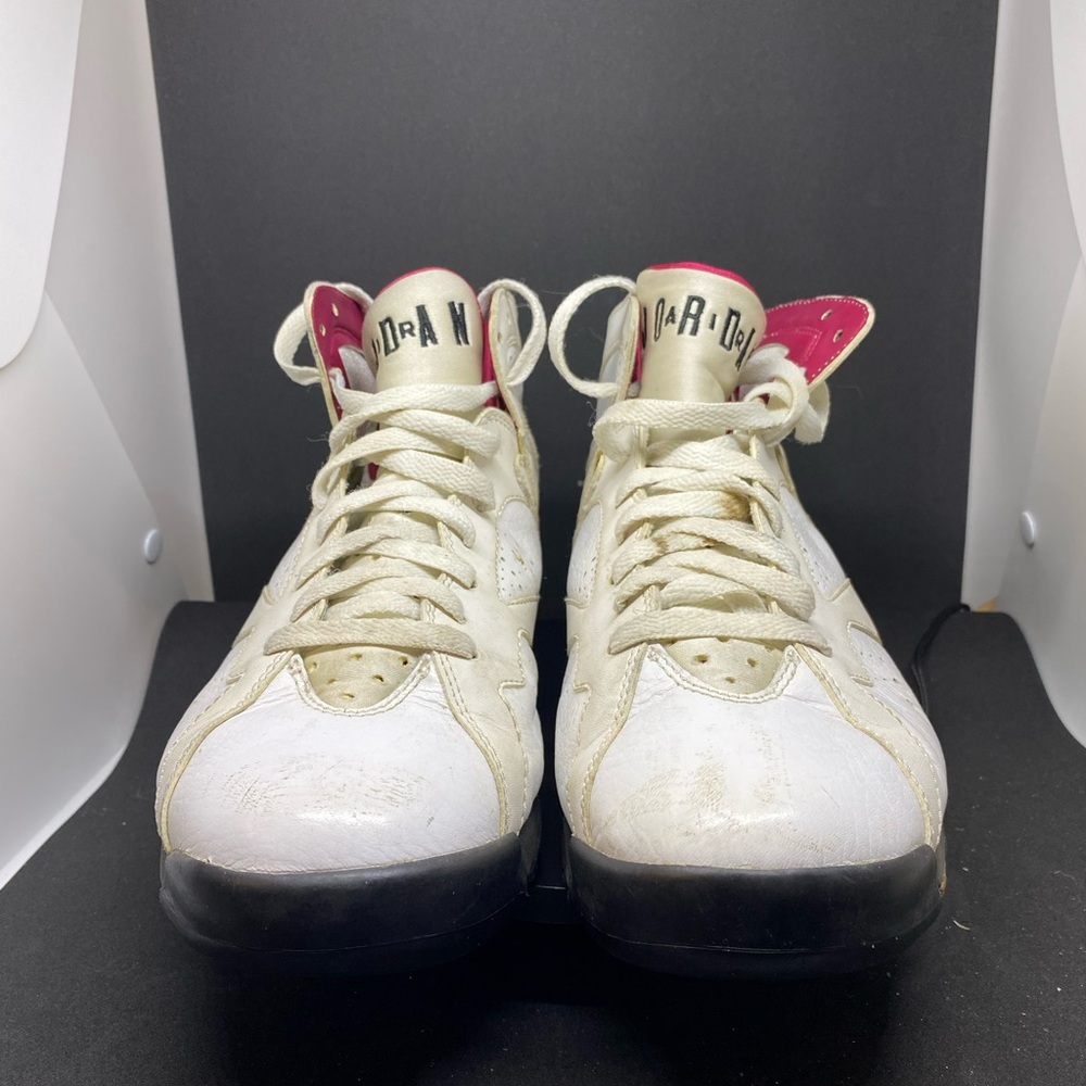 Nike Air Jordan 7 Retro Cardinal (2011) 304775-104 in White and Red EUC size 8